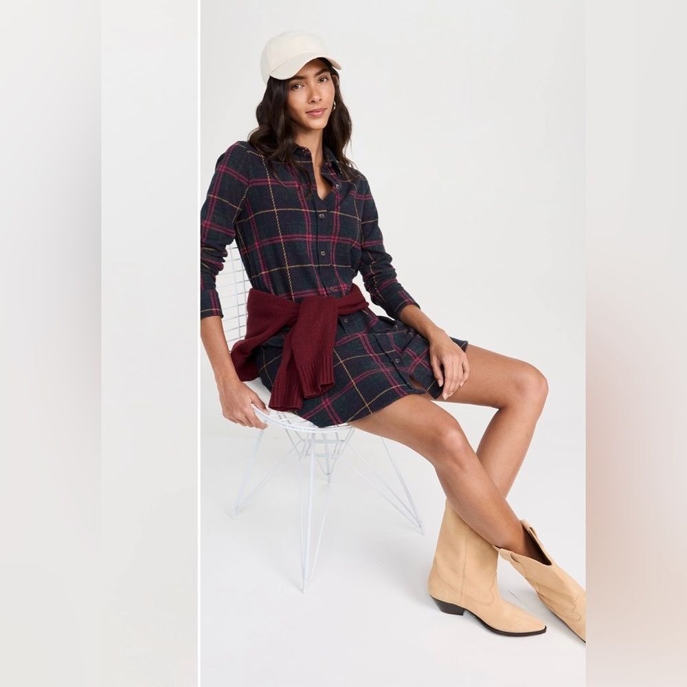 Faherty Legend Sweater Dress in Outer Limits Plaid Large